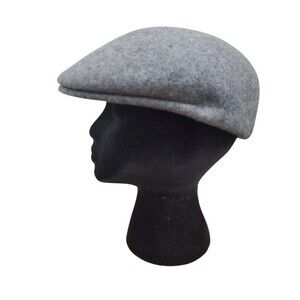 Conte of Florence Hat Gray Flat Cabbie Peaky Blinder Newsboy Felted Wool Medium